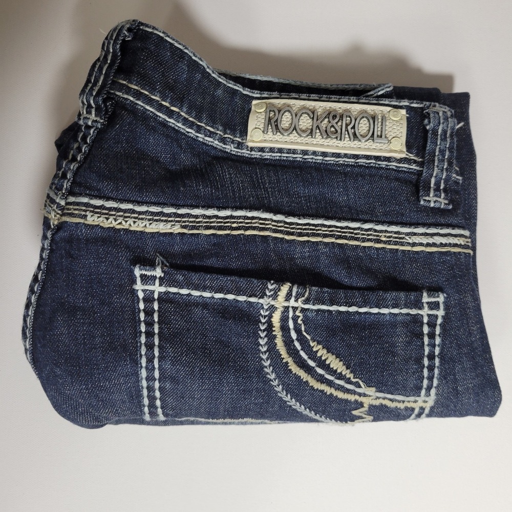 Rock & Roll Cowgirl Riding Jeans 32x30 Blue Bootcut Rodeo Cowboy Streetwear Boho - Picture 10 of 10